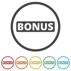 Bonus sign, Bonus icon, 6 Colors Included