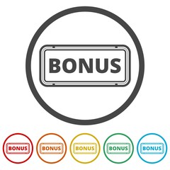 Bonus sign, Bonus icon, 6 Colors Included