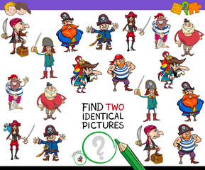 find two identical cartoon pirates game for kids