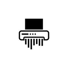 Paper Shredder. Flat Vector Icon. Simple black symbol on white background