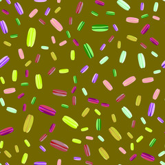 Bright seamless pattern of macaroons on bright background
