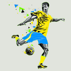 Soccer player with a graphic trail