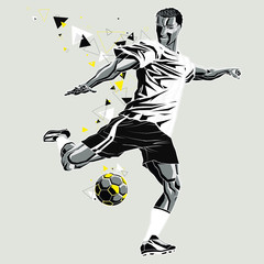 Fototapeta na wymiar Soccer player with a graphic trail