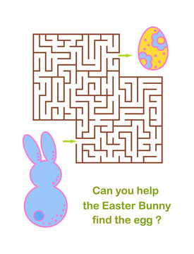 Easter Egg hunt maze or labyrinth game for children poster