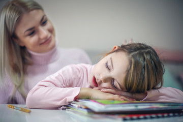Fototapeta premium Tired after learning.