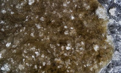 Abstract ice texture background. Detailed background texture of ice as a texture or background. Abstract background. Frozen puddle. Grunge