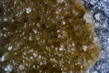 Abstract ice texture background. Detailed background texture of ice as a texture or background. Abstract background. Frozen puddle. Grunge