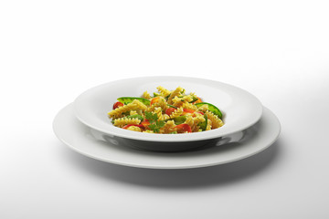Pasta dish Fusilli and vegetables