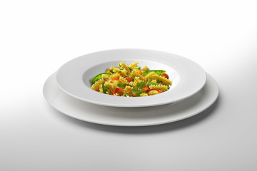 Pasta dish Fusilli and vegetables