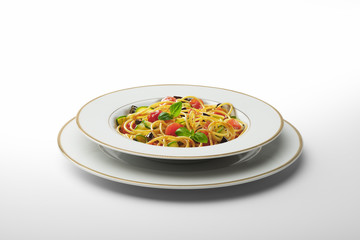 Pasta dish Spaghetti and vegetables