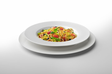 Pasta dish Spaghetti and vegetables