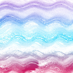 Colorful wave background. Hand painted texture. Sea grunge brush strokes pattern.