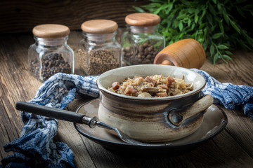 Traditional polish sauerkraut (bigos).