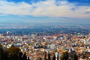 Naklejka premium The city of Granada in Southern Spain.
