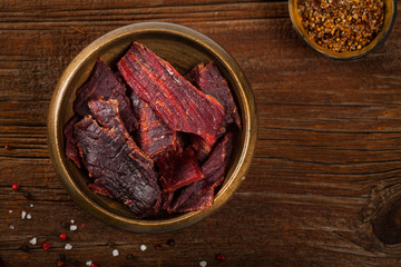Beef Jerky. Selective focus.
