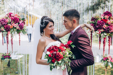 The newlyweds promise to be faithful to each other.