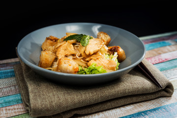 Tasty Vietnamese food Bo bun rice vermicelli