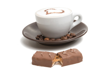 cup with cappuccino isolated