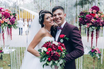 The newlyweds promise to be faithful to each other.