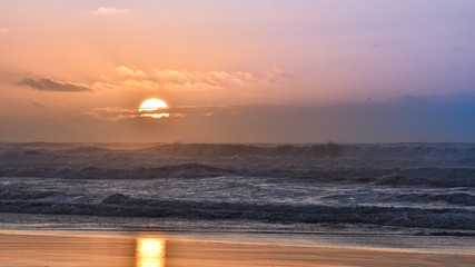 Panoramic view of the sunset, Moroccan coast, Casablanca City, Morocco