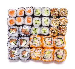  Japanese food. Different rolls set