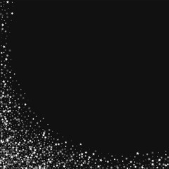 Amazing falling stars. Abstract left bottom corner with amazing falling stars on black background. Appealing Vector illustration.