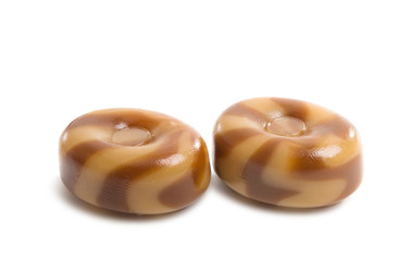 Lollipop milk caramel isolated