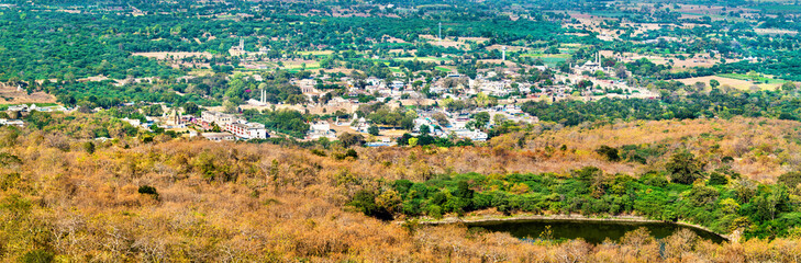Fototapeta na wymiar Panorama of Champaner, a historical city in the state of Gujarat, in western India