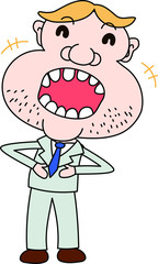 Laughing company worker