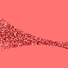 Red gold glitter. Comet with red gold glitter on pink background. Pleasing Vector illustration.