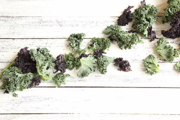 frischer Grünkohl Tisch overhead