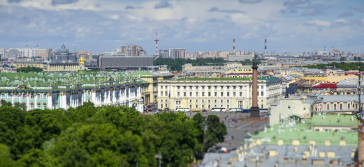 Aerial view on Saint Patersburg from Isaac Cathedral, Russia