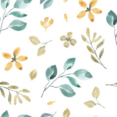 Blossoms collection. Watercolor flower and floral pattern #3