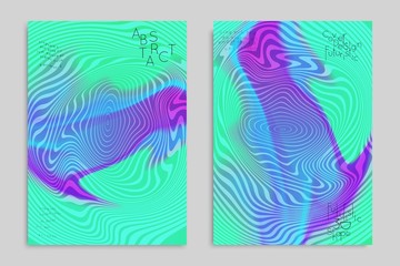 Abstract cover template with stripes on colorful blurred background