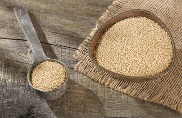 Organic amaranth seeds in the bowl - Amaranthus