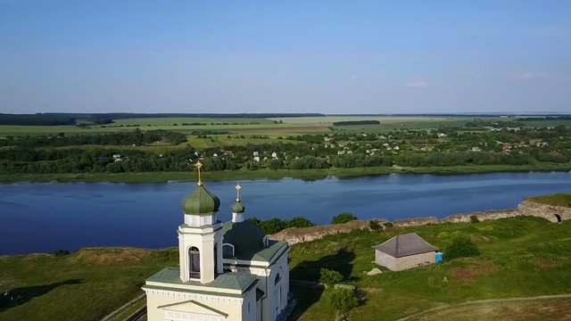 Aerial view of Khotyn Fortress Ukraine