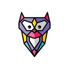 Fototapeta na wymiar owl logo logotype colorful theme vector