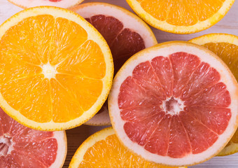 Fototapeta na wymiar Orange and grapefruit slices