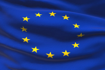 Flag of the European Union Beautiful 3d illustration of the European flag seamless loop