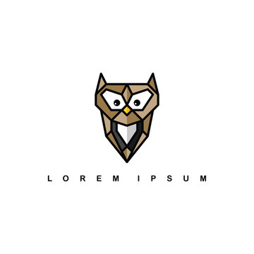 brown owl logo logotype theme vector