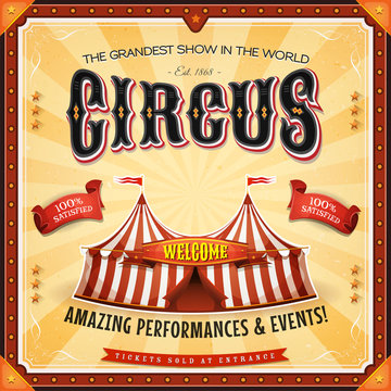 Square Circus Poster With Frame