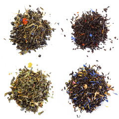 tea leaf isolated on white background