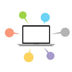 multimedia notebook laptop business infographic