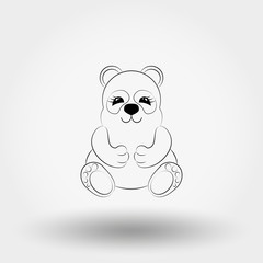 Panda baby. Icon. Vector. Art Line.