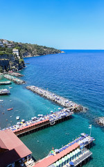 Fototapeta na wymiar Scenic aerial view of Sorrento, Neapolitan Riviera, Italy, during summertime