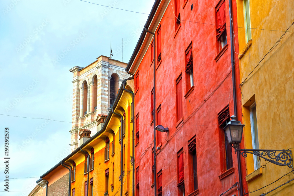 Wall mural historical center of ferrara emilia romagna italy