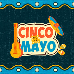 Mexican cinco de mayo typography quote poster