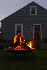 Campfire Fire Pit in the Backyard - 197392921