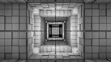 Science Fiction Minimalist Cube Maze Modern Fantasy