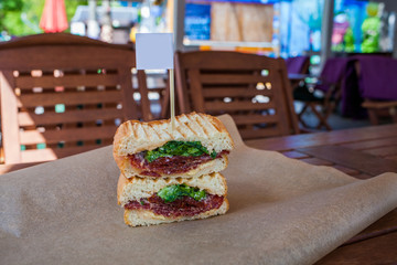 picnic sandwich on the nature